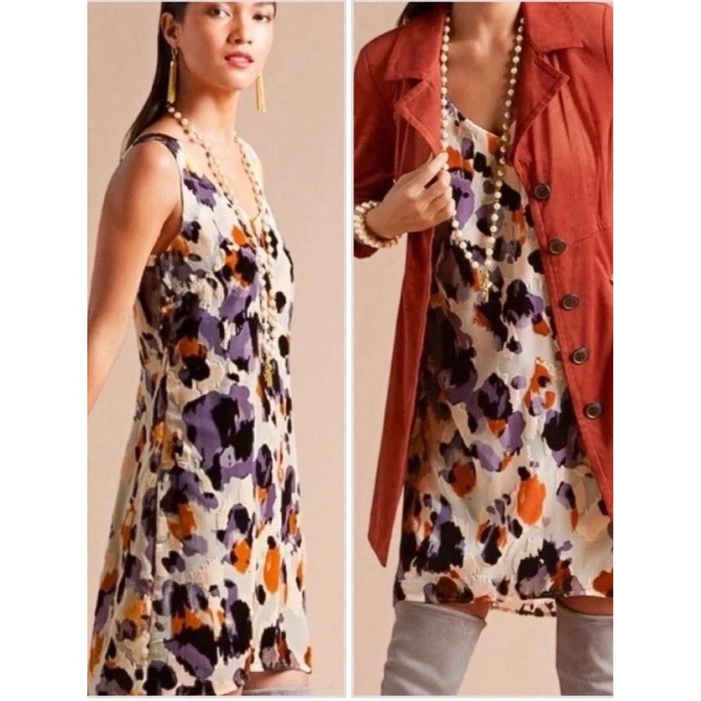 Cabi Radiant Velvet Burnout Slip Dress Style 3514 Abstract Leopard Print XL